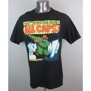 MF DOOM Madvillain All Caps!‎ Stone's Throw T-Shirt Mens Size Large Black